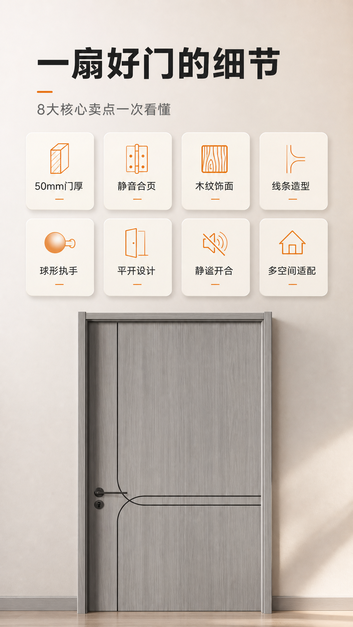 [商品] 使用【图35】灰木纹造型室内木门正面图作为底部主视觉… - 图片创意预览