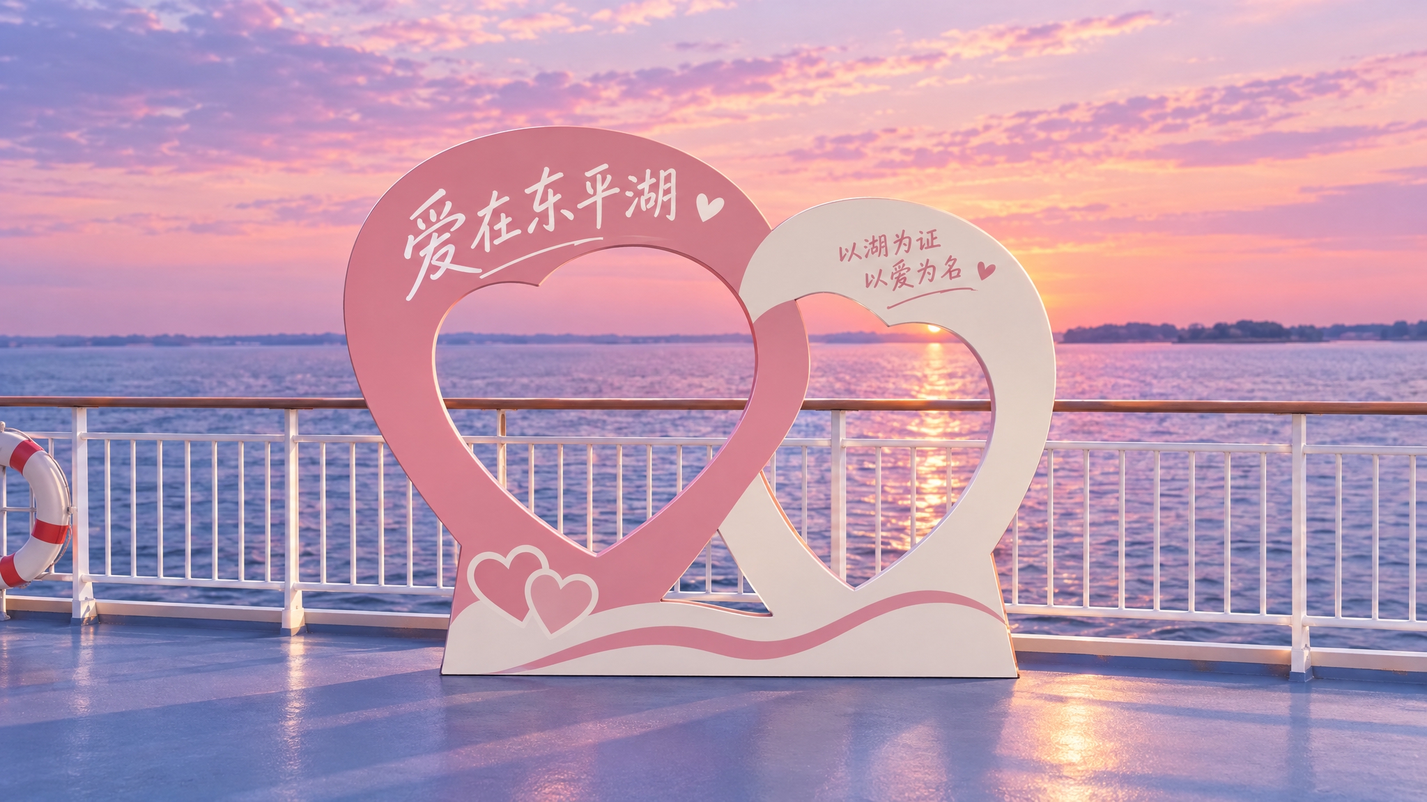 参考图中打卡牌设计风格，生成第四个东平湖浪漫主题镂空打卡牌：延… - 图片创意预览