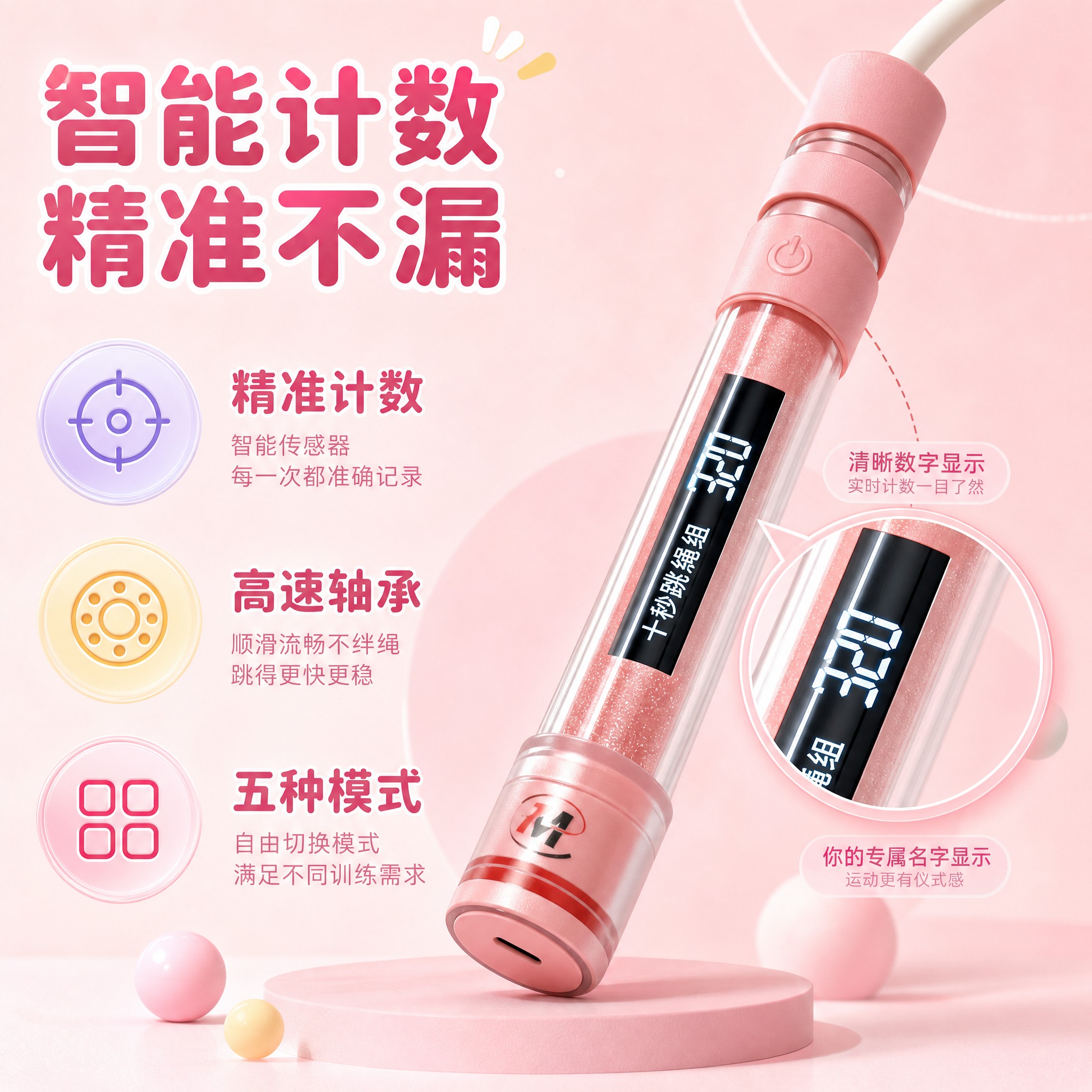 [主图-2] 核心卖点证明，突出智能精准计数功能，展示液晶屏幕… - 图片创意预览