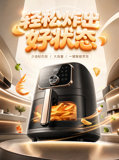 空气炸锅商品海报预览效果