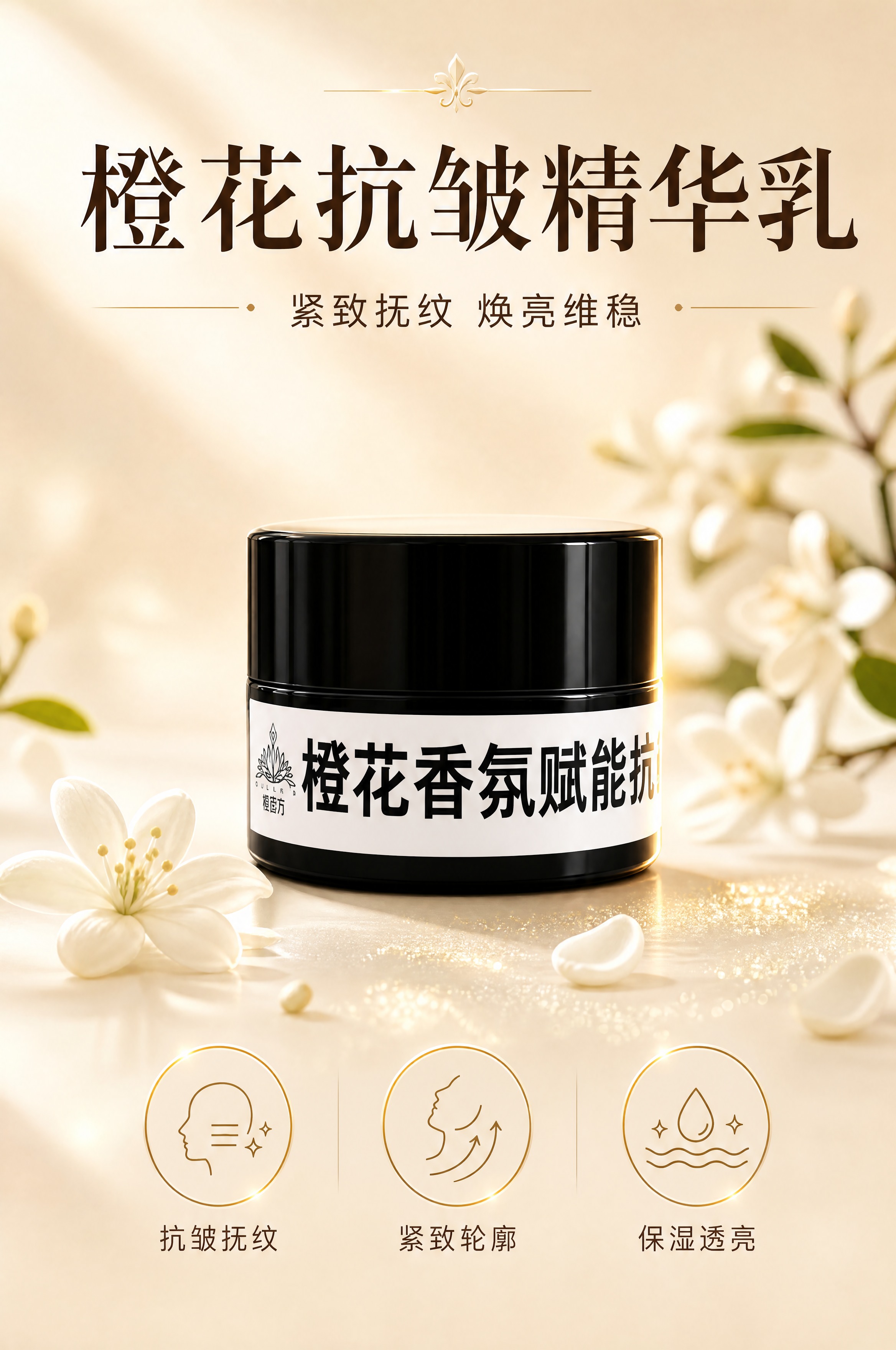 [商品] 使用【图1】橙花香氛赋能抗皱精华乳体验装；保留黑色圆… - 图片创意预览