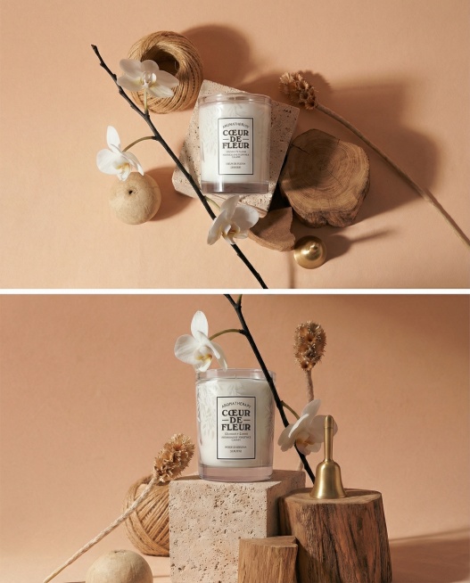 保持雅致氛围，生成其他视角的排版，俯拍/侧拍，物件错落分布预览效果