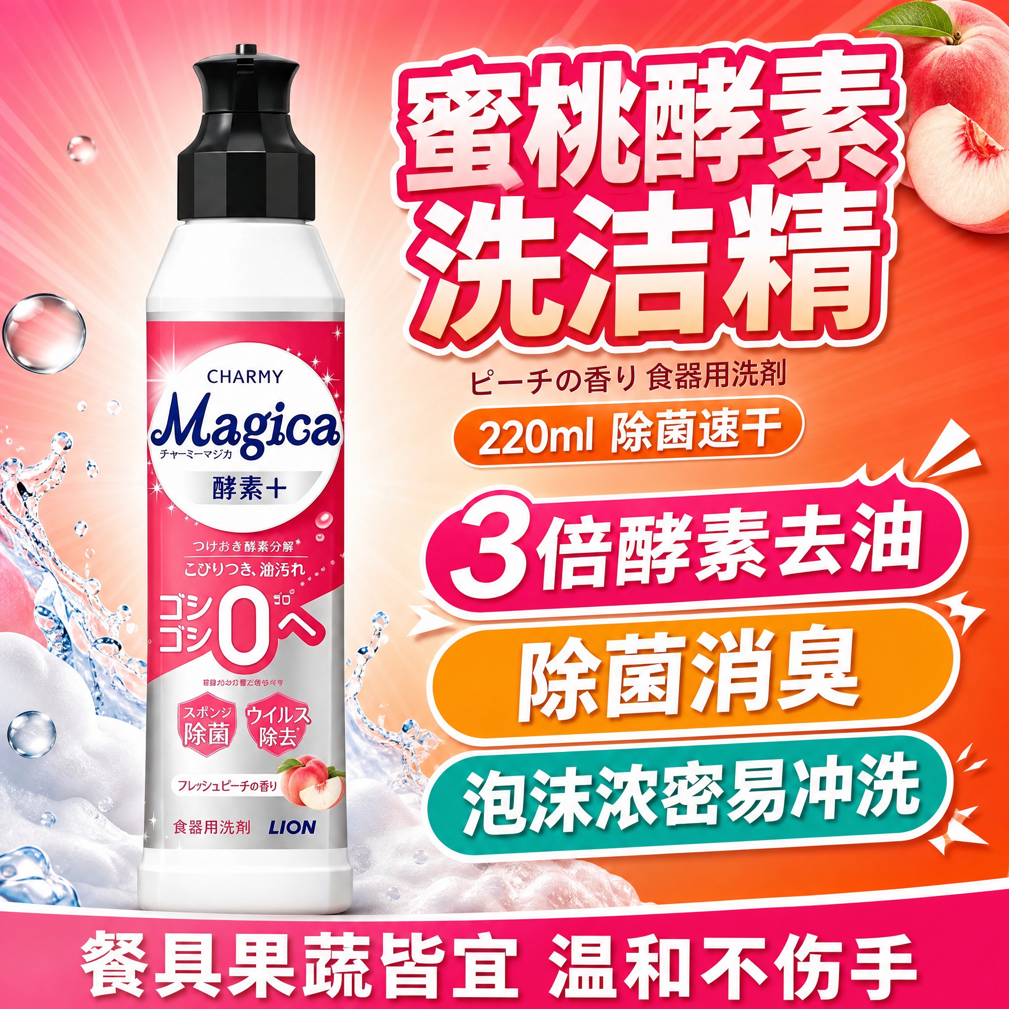 [主图-1] 狮王CHARMY Magica洗洁精爆款首图，标… - 图片创意预览