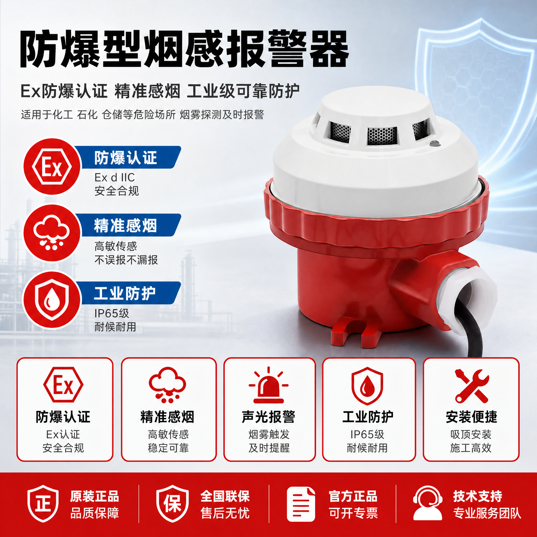 [主图-1] 商品名称：防爆型烟感报警器。主题：按参考模板版式… - 图片创意预览