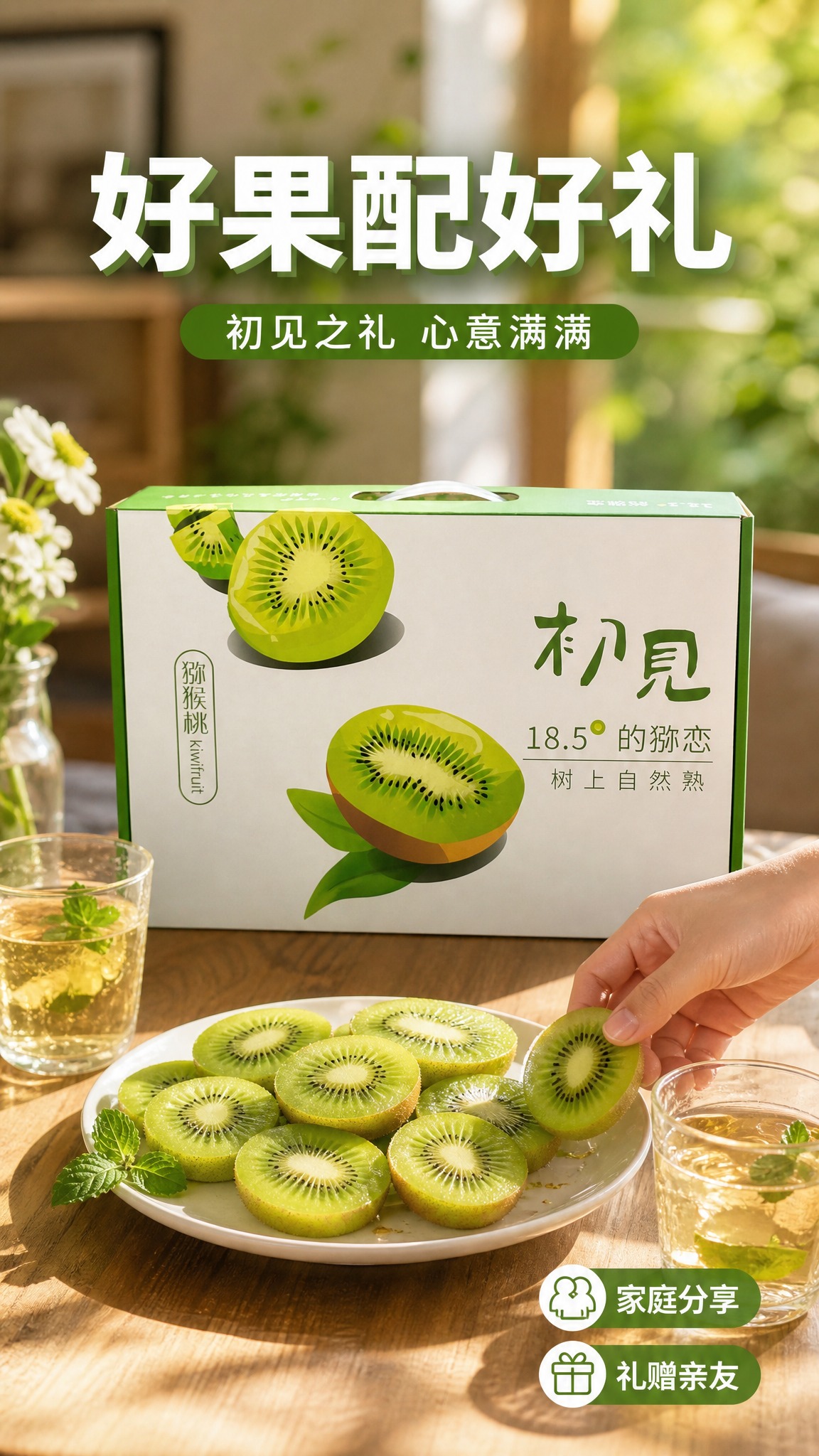[商品] 使用【图1】陕西翠香猕猴桃礼盒装（初见品牌手提礼盒，… - 图片创意预览