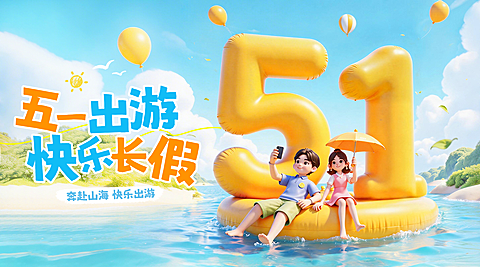 五一长假出游横版宣传海报