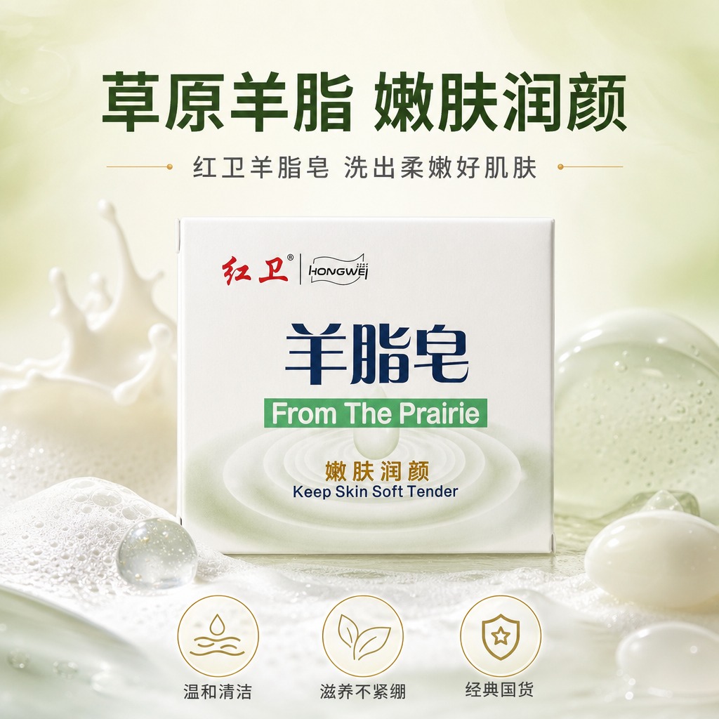 [商品] 使用【图1】红卫羊脂皂产品包装盒；保留白色纸盒外观、… - 图片创意预览