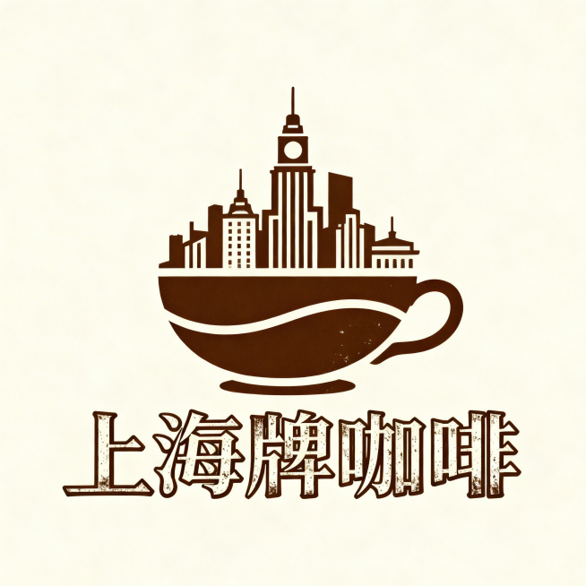 设计上海牌咖啡logo，品牌是中国最早的国产咖啡，海派复古国民咖啡风格。logo需要融入上海城市特色元素，具有辨识度和记忆点，设计简约，画面元素少，干净利落。预览效果
