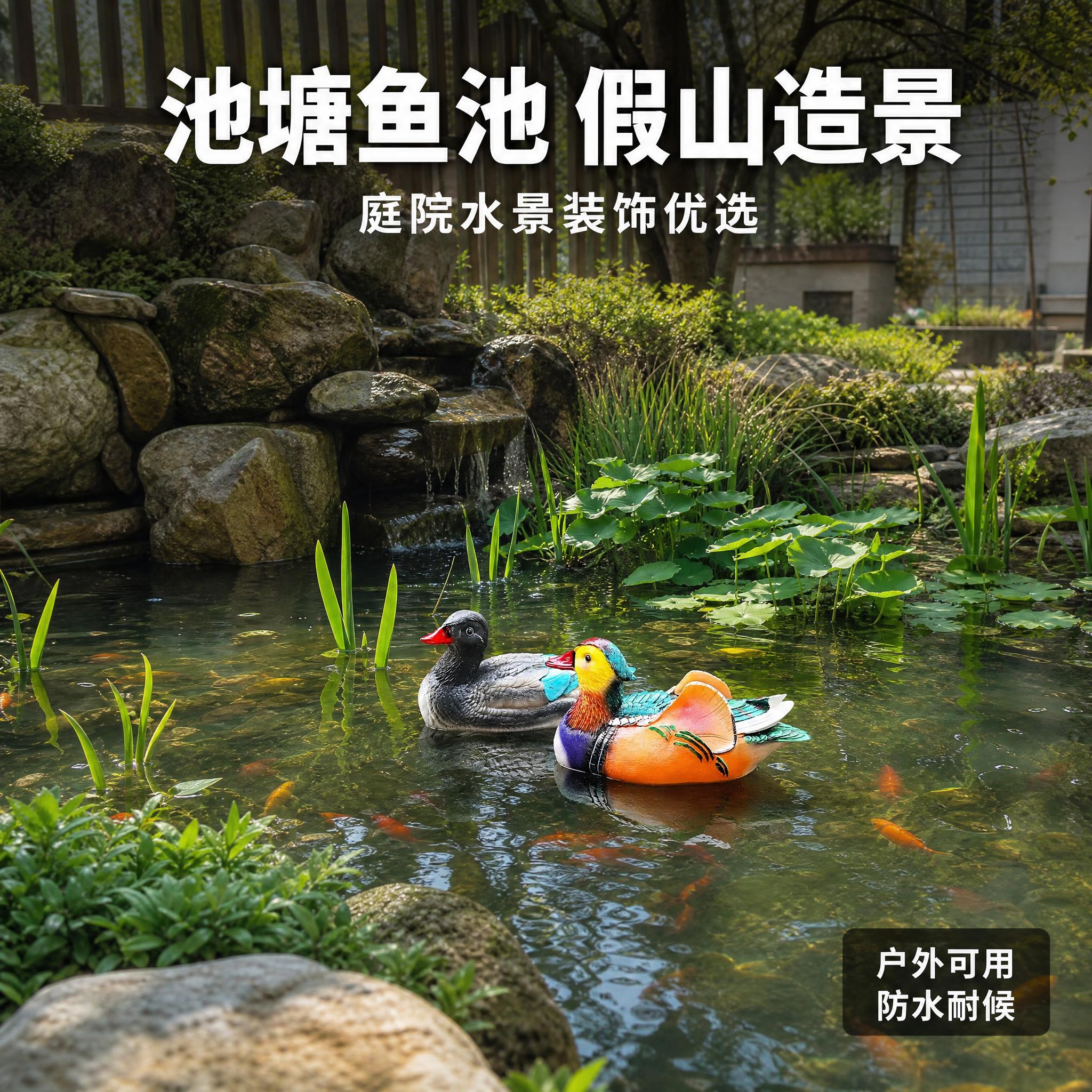 [主图-3] 假山鱼池造景应用场景图 展示产品在庭院景观中的实… - 图片创意预览