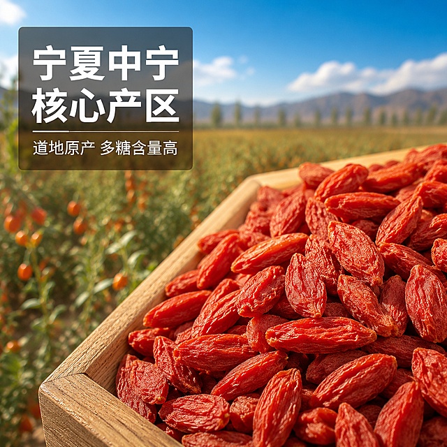 「图片1」，生成一套主图（5张），商品名称是宁夏枸杞，**头图标题文字**（压在图上方，两行，大字，暗红色）：
> **藏百草·宁夏枸杞**
> 直接嚼｜泡水喝｜煲汤放

**副标题**（小字，可选）：
> 产地中宁，无硫熏，自然晒干


## 二、详情页内容（5屏版，配合实拍图）

### 第1屏：这是什么？谁在卖？
**配图建议**：枸杞罐子实拍 + 旁边倒出几粒枸杞
**文案**：
> 藏百草，宁夏枸杞。
> 产地：宁夏中宁（枸杞的核心产区）。
> 自然晒干，不熏硫、不染色。
> 颗粒大、肉质厚、味道甜。
> 开袋就能直接吃，当零食也行，泡水也行。
> 一包净含量500g/100g（两种规格）。
**标签**：#藏百草 #宁夏枸杞 #中宁枸杞


### 第2屏：为什么要吃枸杞？说人话
**配图建议**：枸杞泡水图，透明杯，汤色淡黄，枸杞沉在杯底
**文案**：
> 中医说枸杞“滋补肝肾、益精明目”。
> 说人话就是：
> - **天天盯电脑手机**：泡一杯，眼睛没那么干、没那么累
> - **容易累、没精神**：每天嚼几粒，慢慢补
> - **脸色暗、气色差**：内调慢慢养
> 它不是药，就是很日常的食材。
> 每天10-20粒，当零食吃就行。
**标签**：#护眼 #内调养生 #日常养生


### 第3屏：为什么选藏百草的枸杞？
**配图建议**：枸杞粒特写（展示肉质厚、颜色暗红）
**文案**：
> 市面上的枸杞水很深，便宜的、贵的都有。
> 我们只做几件实在的事：
> ✅ **产地中宁**：枸杞的道地产区，多糖含量高
> ✅ **无硫熏**：没有刺鼻的酸味，闻着就是淡淡果香
> ✅ **不染色**：泡出来的水是淡黄色，不是红水
> ✅ **自然晒干**：不是烘干，保留了枸杞本身的甜味
> 你收到抓一把闻一下，是干净的甜香，不是酸味。
**标签**：#无硫熏 #真材实料 #中宁产地


### 第4屏：谁适合？谁不适合？
**配图建议**：罐子背面配料表实拍（只有“枸杞”一项）
**文案**：
> ✅ **适合**：
> - 天天看电脑、手机，眼睛容易累的
> - 经常感觉疲劳、没精神的
> - 想日常养生、内调气色的
> - 30+开始注重保养的
>
> ❌ **不适合**：
> - 脾胃虚寒、容易拉肚子的（枸杞滋腻，会加重负担）
> - 正在感冒发烧、有炎症的
> - 湿热体质、舌苔厚腻的（先祛湿再补）
> - 糖尿病患者（枸杞含糖量不低）
>
> 每天10-20粒就够了，别过量。
**标签**：#体质自查 #禁忌人群


### 第5屏：怎么吃？怎么买？
**配图建议**：枸杞罐子 + 一杯泡好的枸杞水 + 几粒枸杞（摆在一起，生活化）
**文案**：
> **三种吃法**：
> 1️⃣ **直接嚼**：最方便，当零食吃，每天10-20粒
> 2️⃣ **泡水喝**：10-15粒，80度左右温水冲泡，焖5分钟。水变淡黄色就能喝，反复泡到没味，最后把枸杞吃掉
> 3️⃣ **煲汤煮粥**：炖汤、煮粥时放一把，汤色好看也好喝
>
> **搭配建议**：
> - 护眼：枸杞 + 菊花
> - 补气：枸杞 + 红枣
> - 润燥：枸杞 + 麦冬
>
> 📦 一包500g，每天一小把能吃3个月。
**标签**：#懒人养生 #枸杞搭配 #开袋即食「图片1」「图片1」「图片1」，适配小红书平台，主图比例为1:1