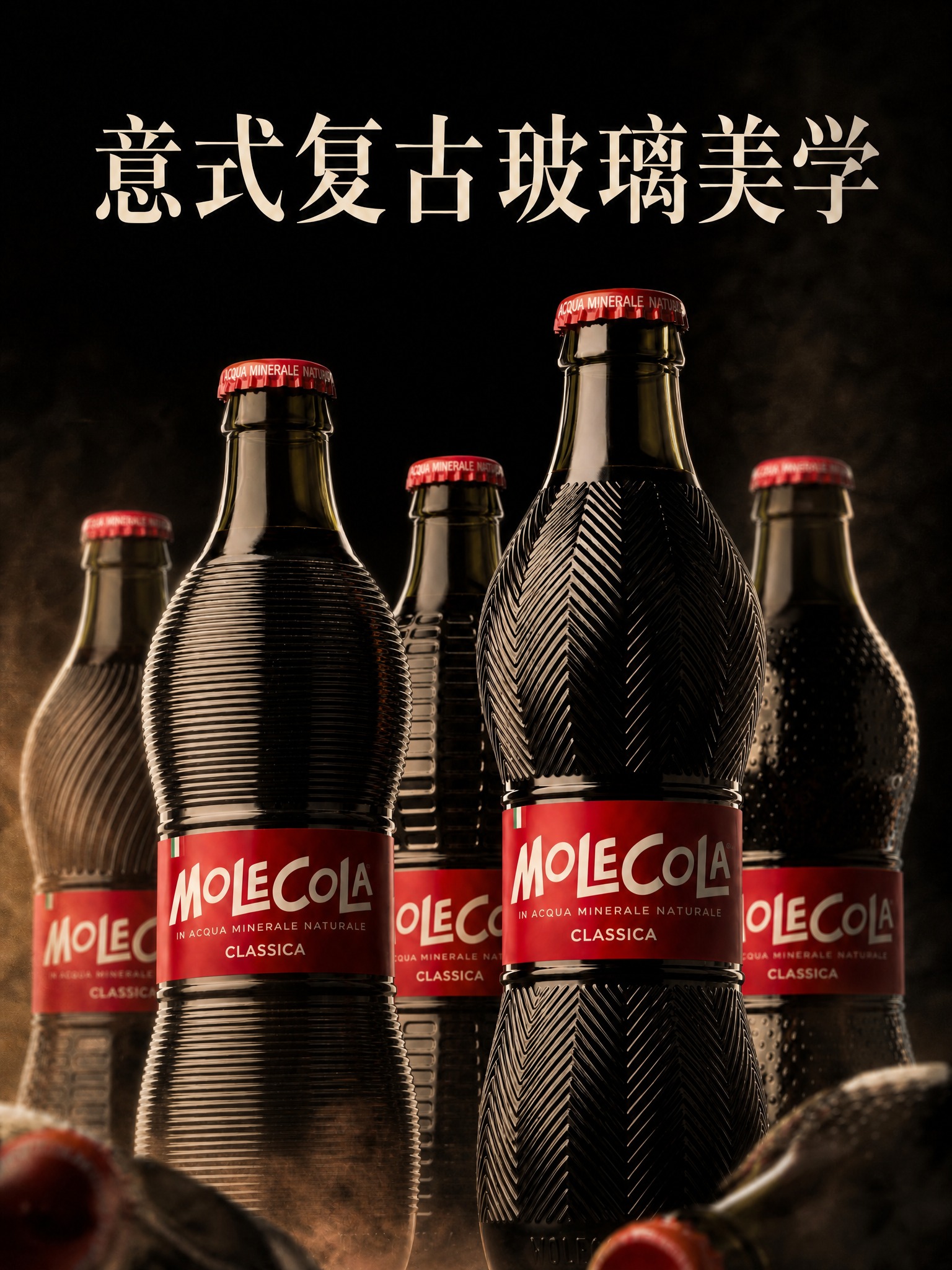 基于图1的现有封面画面，保持深色电影感背景、暖金色侧光、瓶身玻… - 图片创意预览
