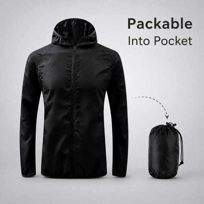 [Main image 7] Packing display of boys lightweight waterproof jacket: show the jacket folded and put预览效果