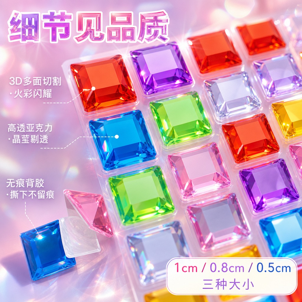 1:1正方形电商主图，马卡龙清新风结合软萌少女风，高级通透玻璃… - 图片创意预览