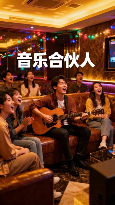 生成50张商务娱乐KTV的照片，图片加入一些文字预览效果