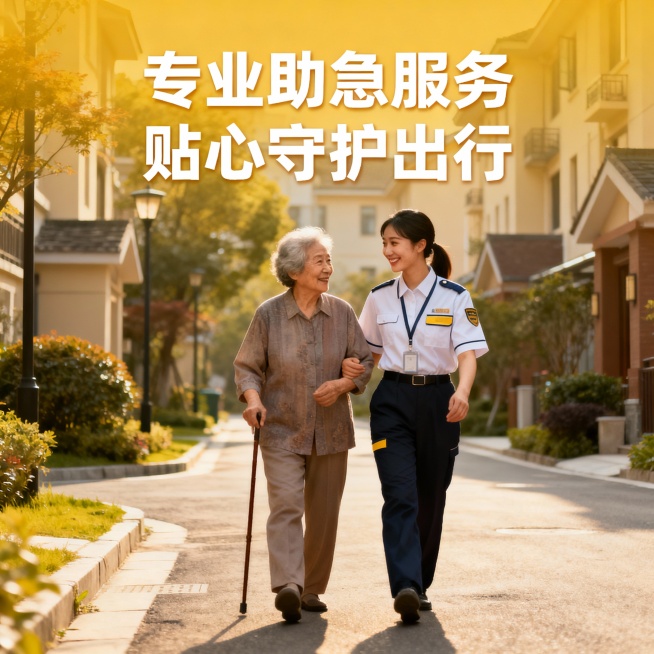 做一套关于助急服务的主图*1张+轮播图*3张+具体服务项目：陪同外出预览效果