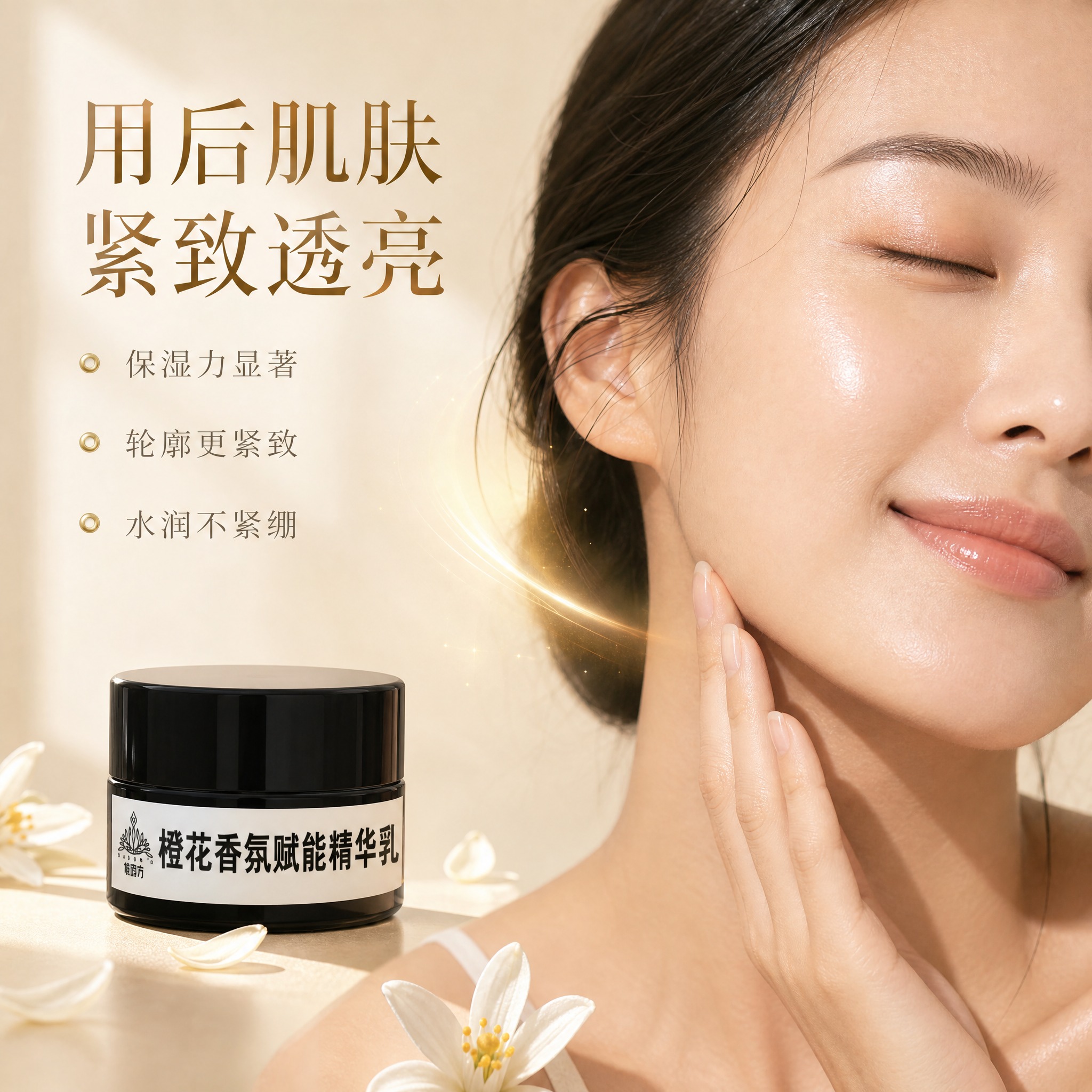 [主图-4] 真人实证肤感 保湿紧致透亮。 [统一基调] 整体… - 图片创意预览
