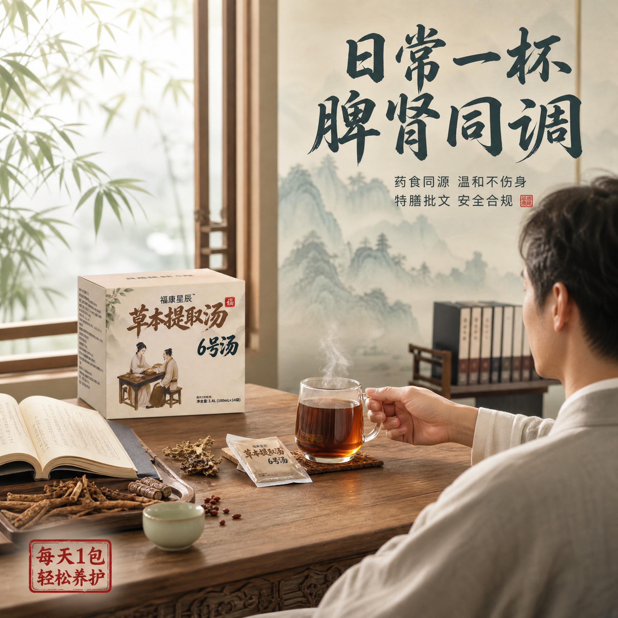 [主图-4] 主题：日常养生场景图，任务是展示产品在日常生活中… - 图片创意预览