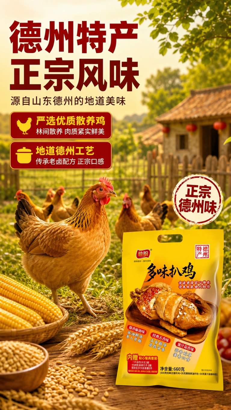 [商品] 使用【图1】德盼多味扒鸡黄色包装袋；保留包装袋所有结… - 图片创意预览