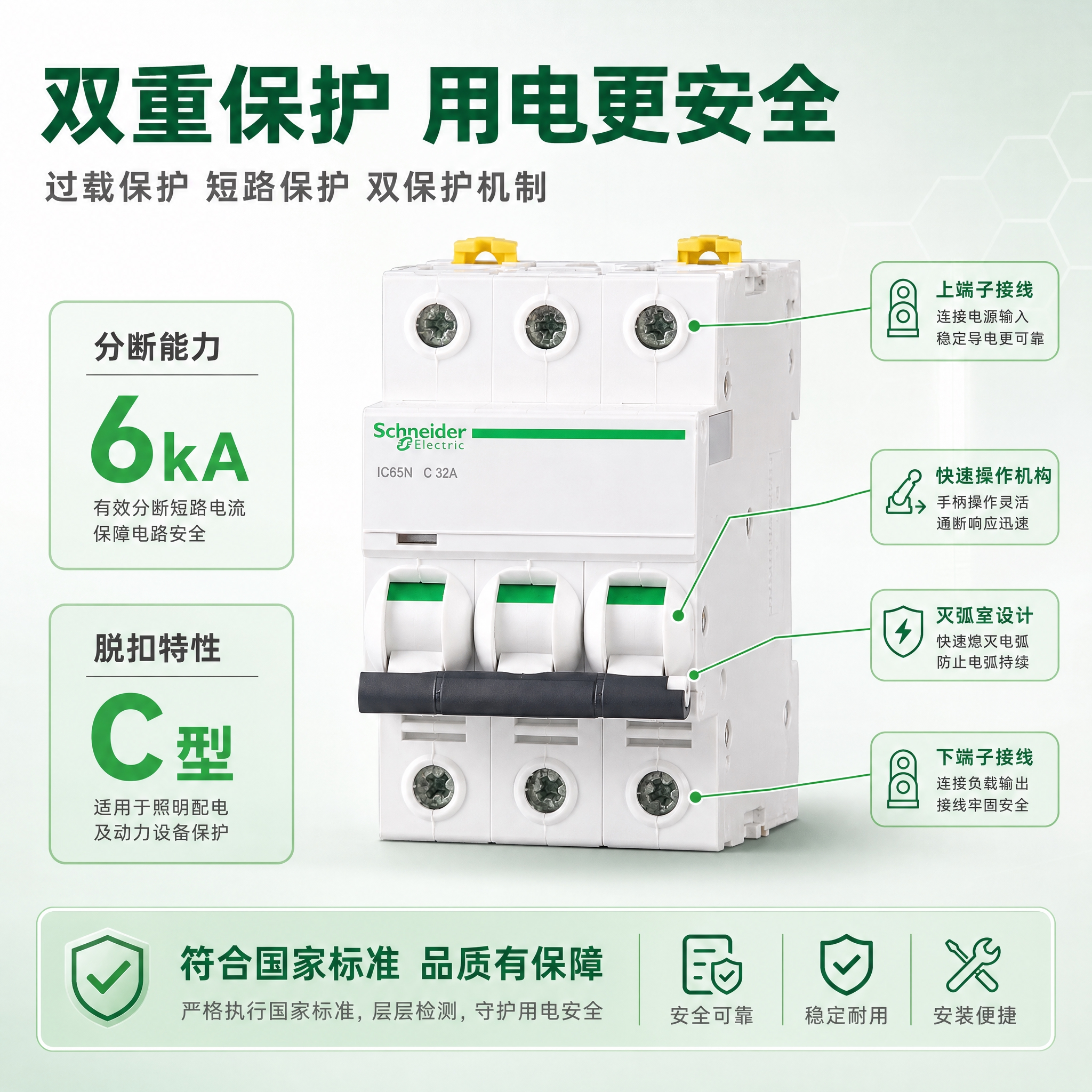 [主图-2] 核心亮点功能图，展示断路器的过载保护和短路保护核… - 图片创意预览