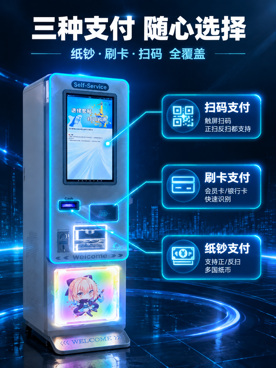 [商品] 使用【图1】自助兑币机；重点展示中部纸钞口（Cash… - 图片创意预览