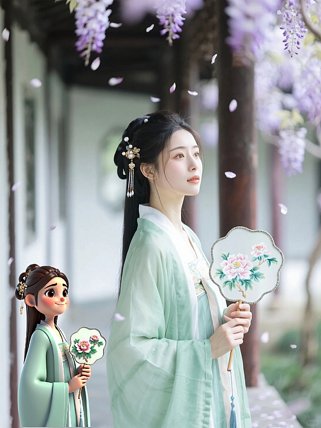 3DQ版水绿襦裙仕女，美美哒！