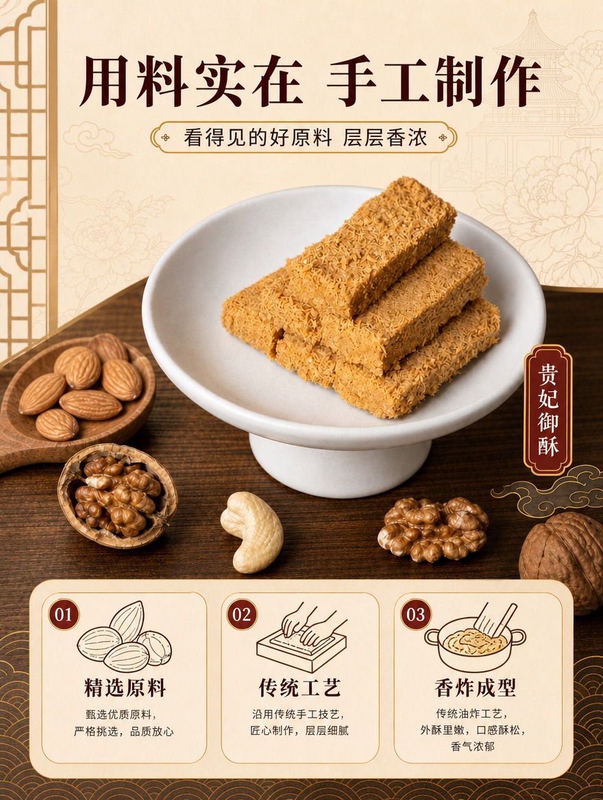 [商品] 使用【图2】贵妃御酥白瓷盘装产品实拍+周围坚果（核桃… - 图片创意预览