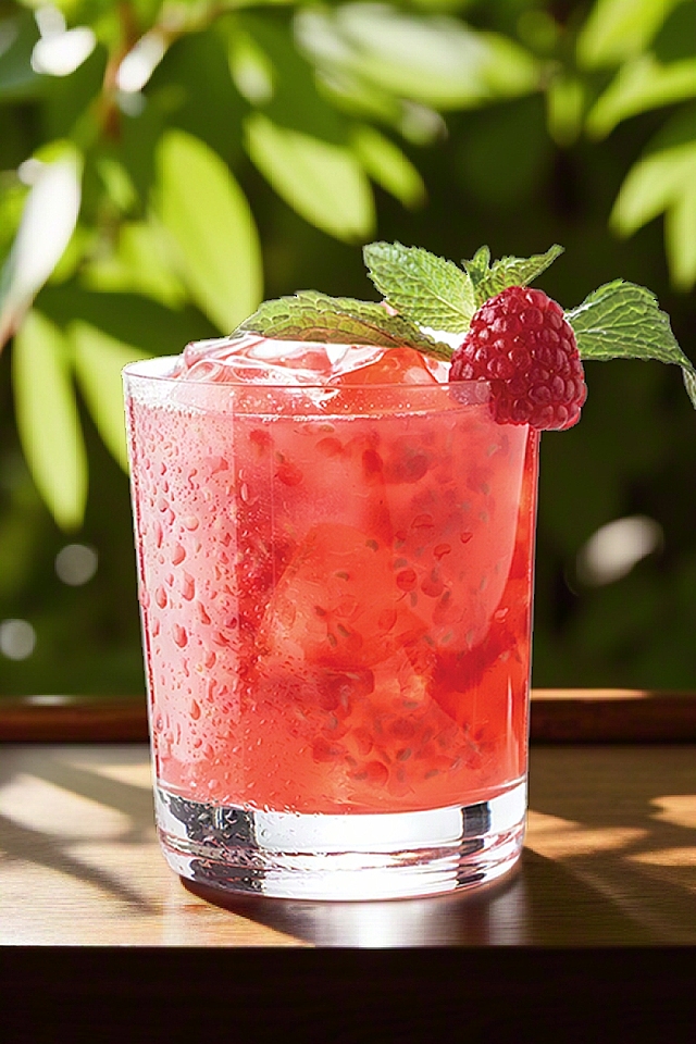 鸡尾酒，实物拍摄风，轻拟物设计，绿叶点缀，夏日清爽感。