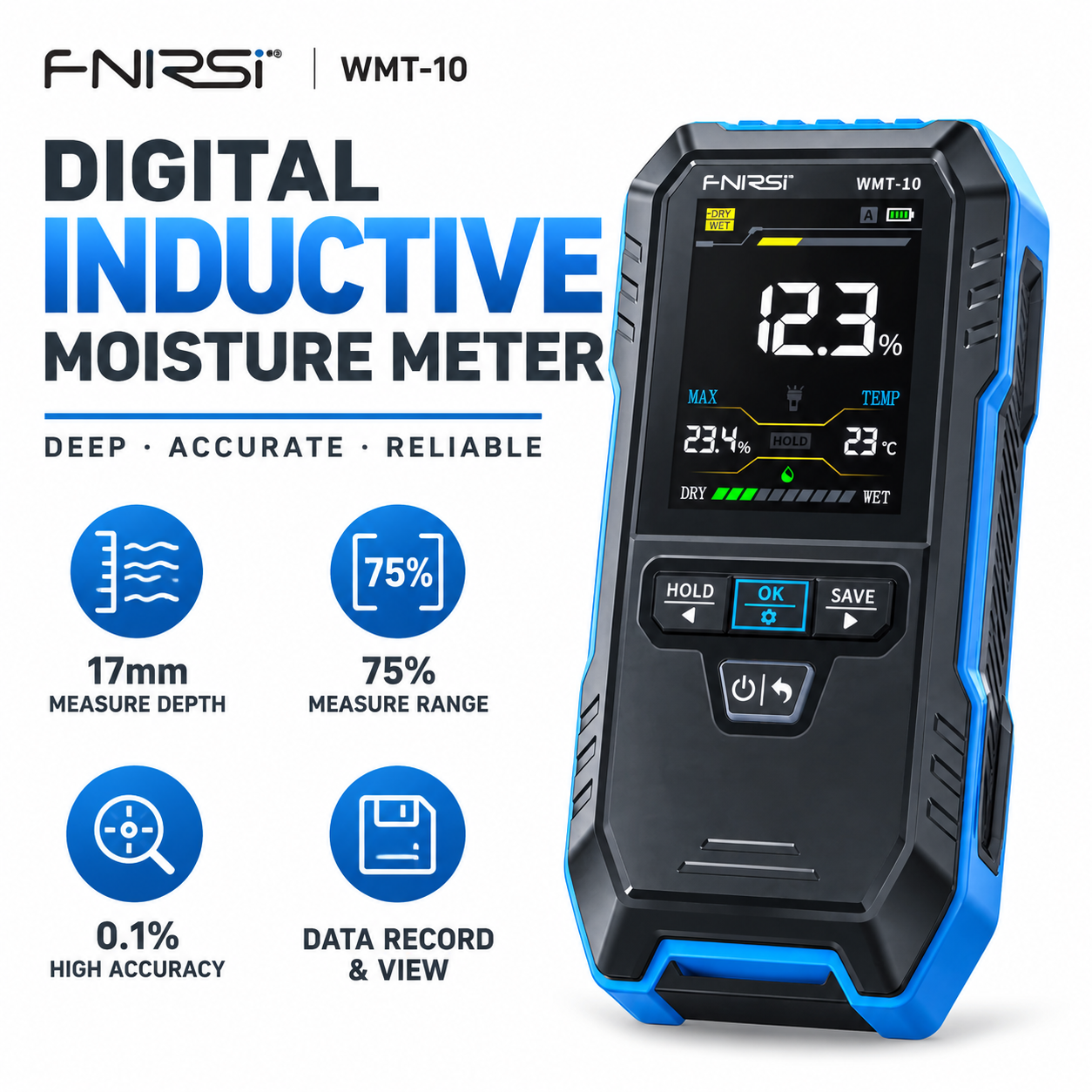 [单张主图] FNIRSI WMT-10 数字感应式水分仪，爆… - 图片创意预览