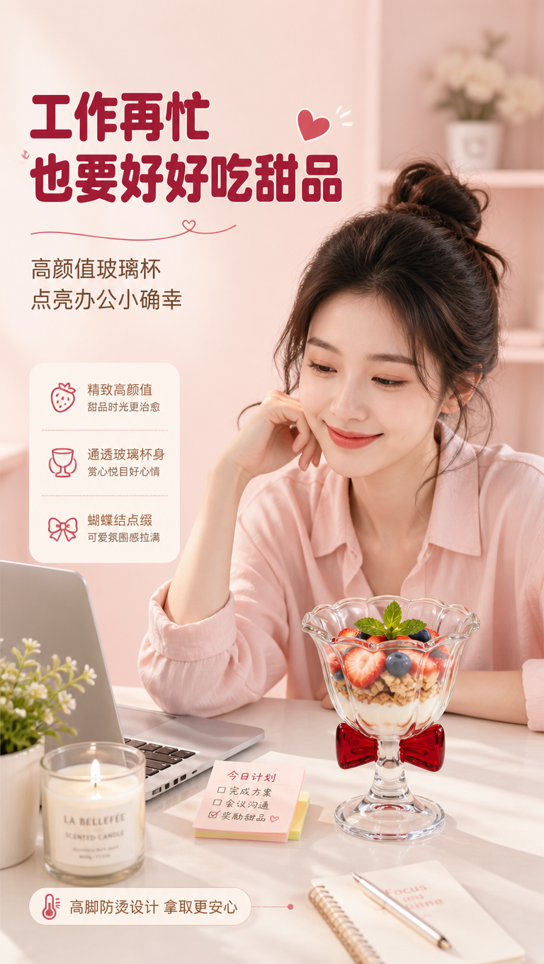 [商品] 使用【图1】【图2】【图3】中红色蝴蝶结款冰淇淋杯；… - 图片创意预览