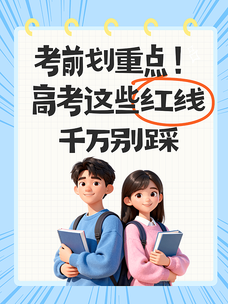 高考考前重点注意事项分享科普手账风小红书封面封面