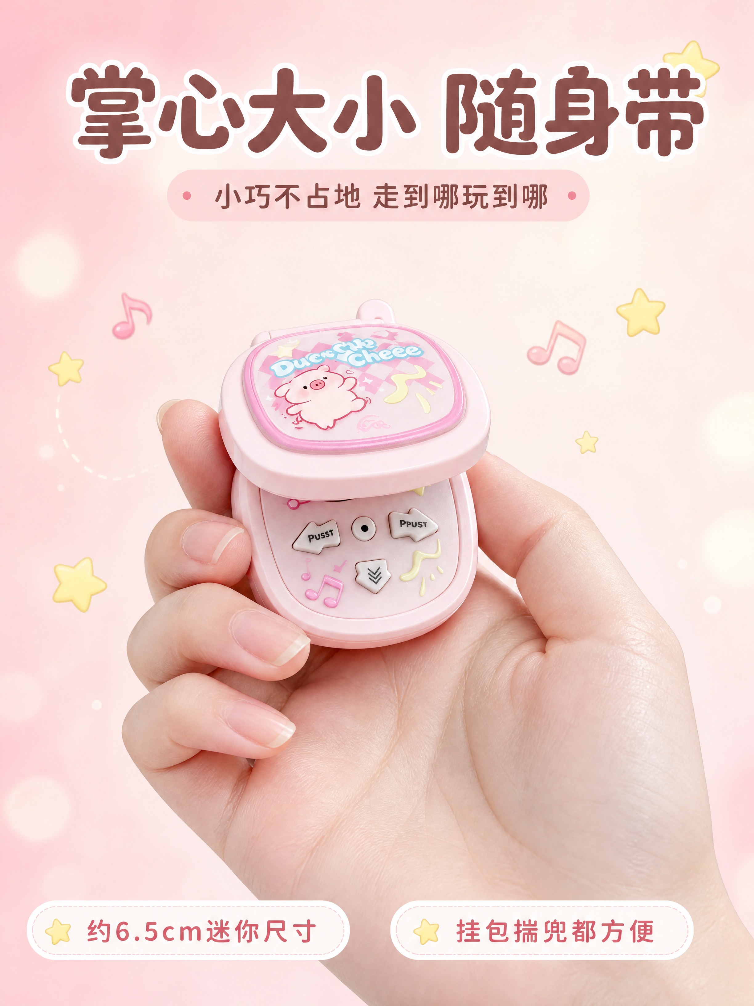 [商品] 使用【图4】【图5】粉色小猪款卡通手机跳舞机挂饰；保… - 图片创意预览