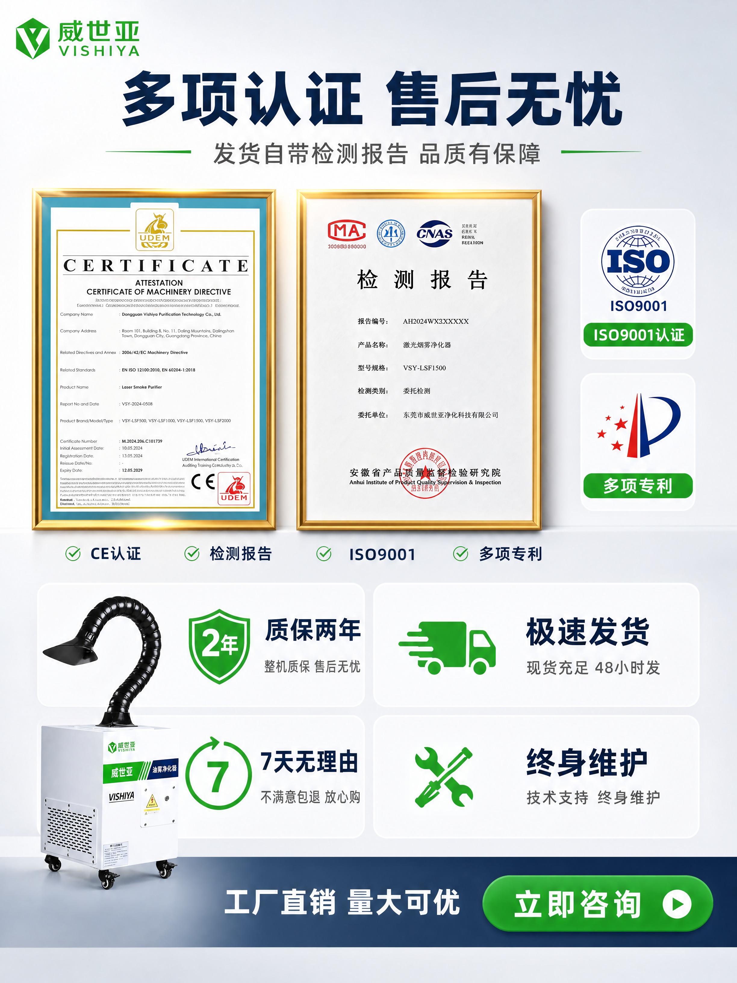[商品] 使用【图1】威世亚激光烟雾除味净化器；保留白色方形机… - 图片创意预览