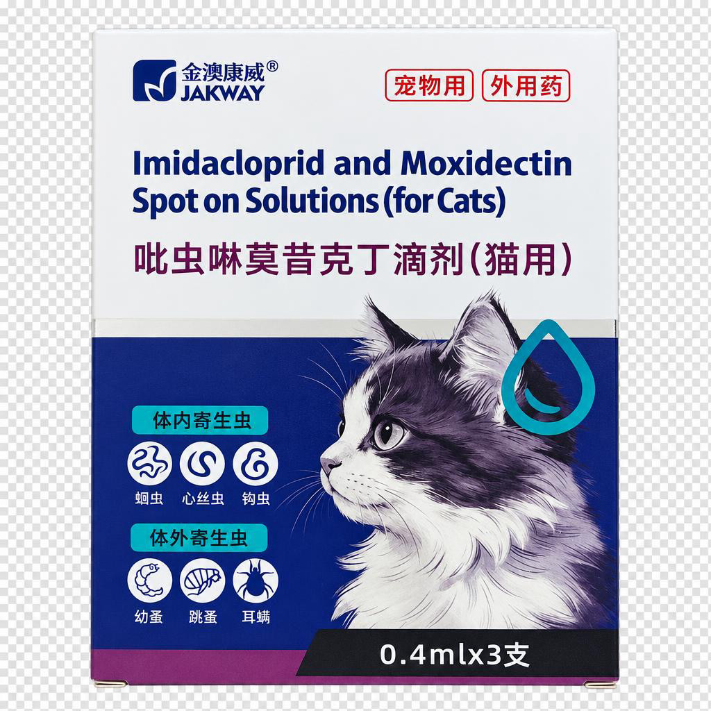 对图中的猫用驱虫药包装盒进行专业商业级产品精修，保持产品本身完… - 图片创意预览