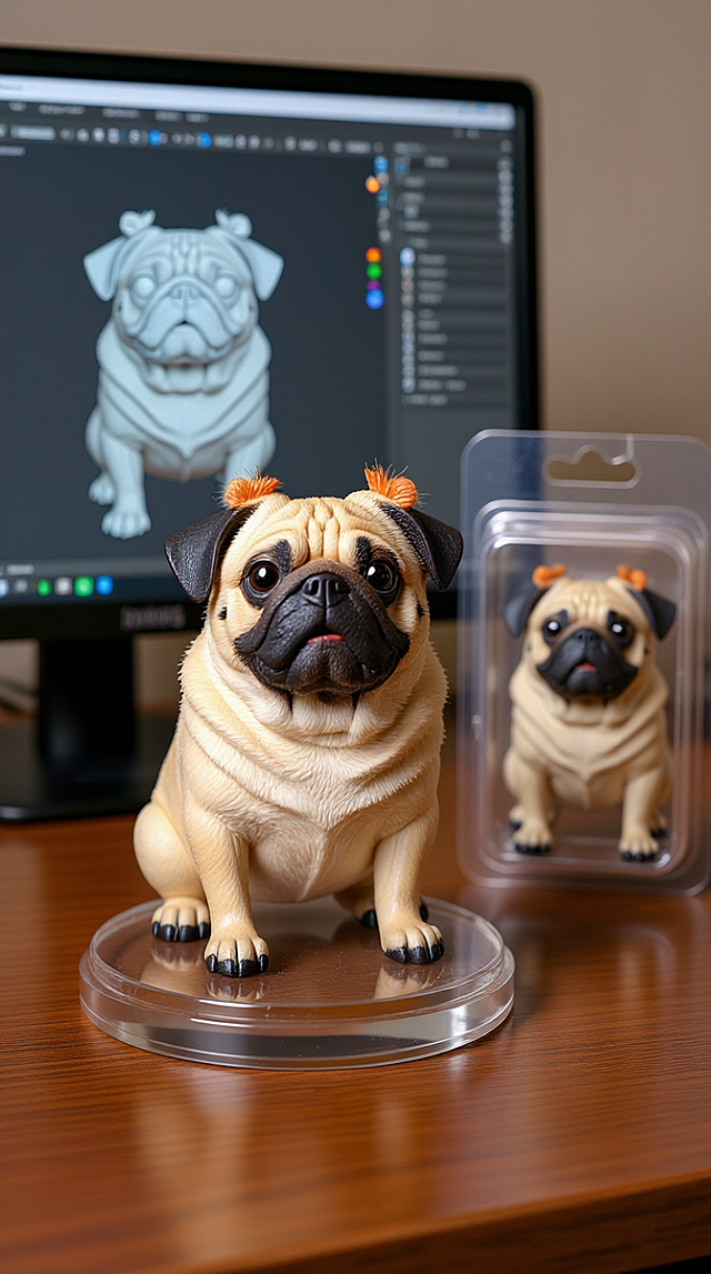 软3D风可爱小狗模型，萌趣表情，细腻质感，展现温馨节日氛围。