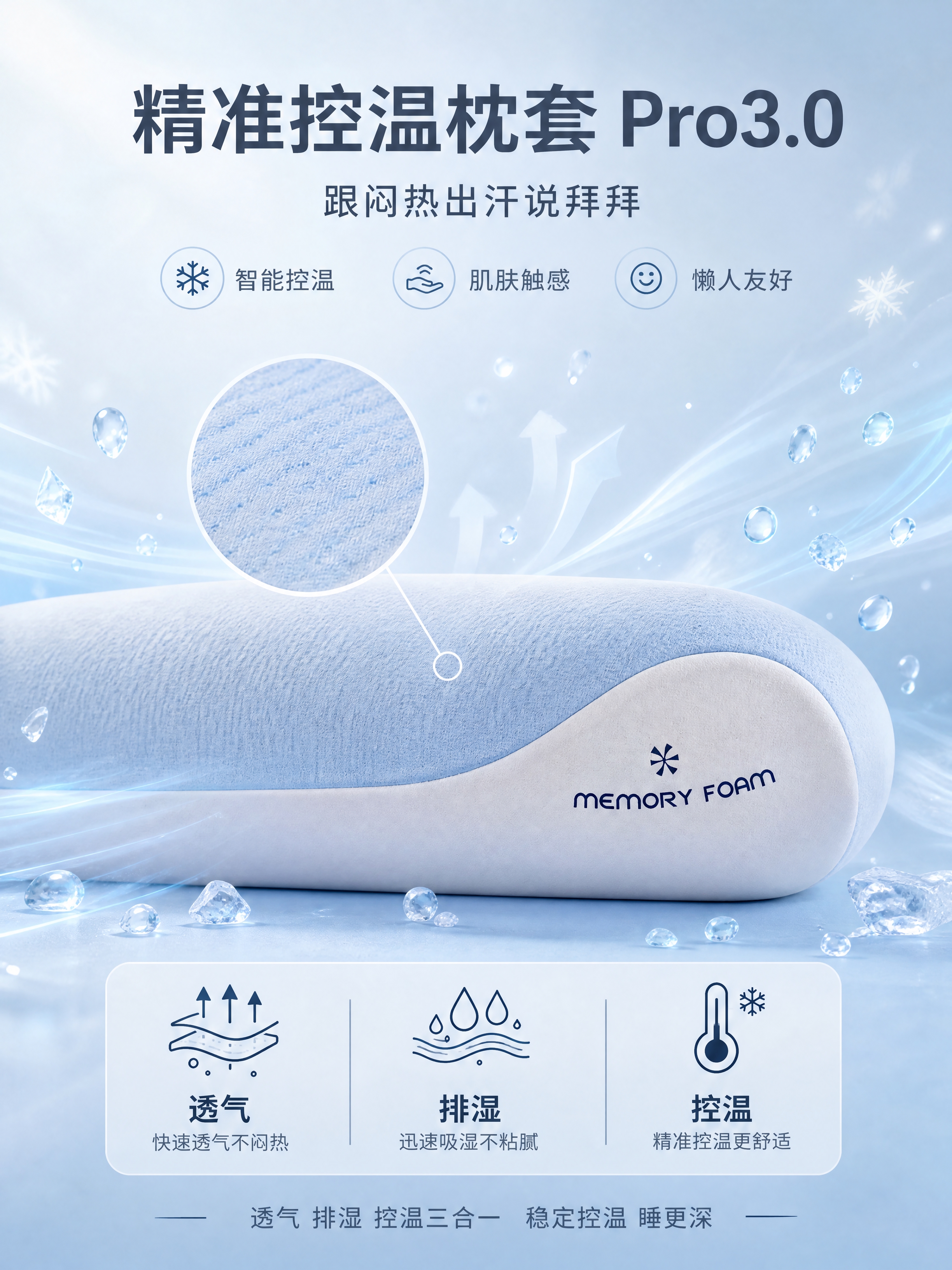 [详情页-7] 精准控温枕套Pro3.0，解决闷热出汗痛点。… - 图片创意预览