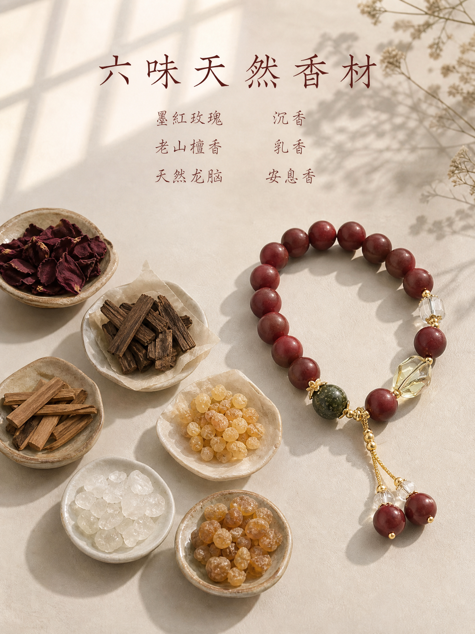 [主图-2] 核心成分卖点展示，呈现花蕊夫人香珠手串的天然原料… - 图片创意预览