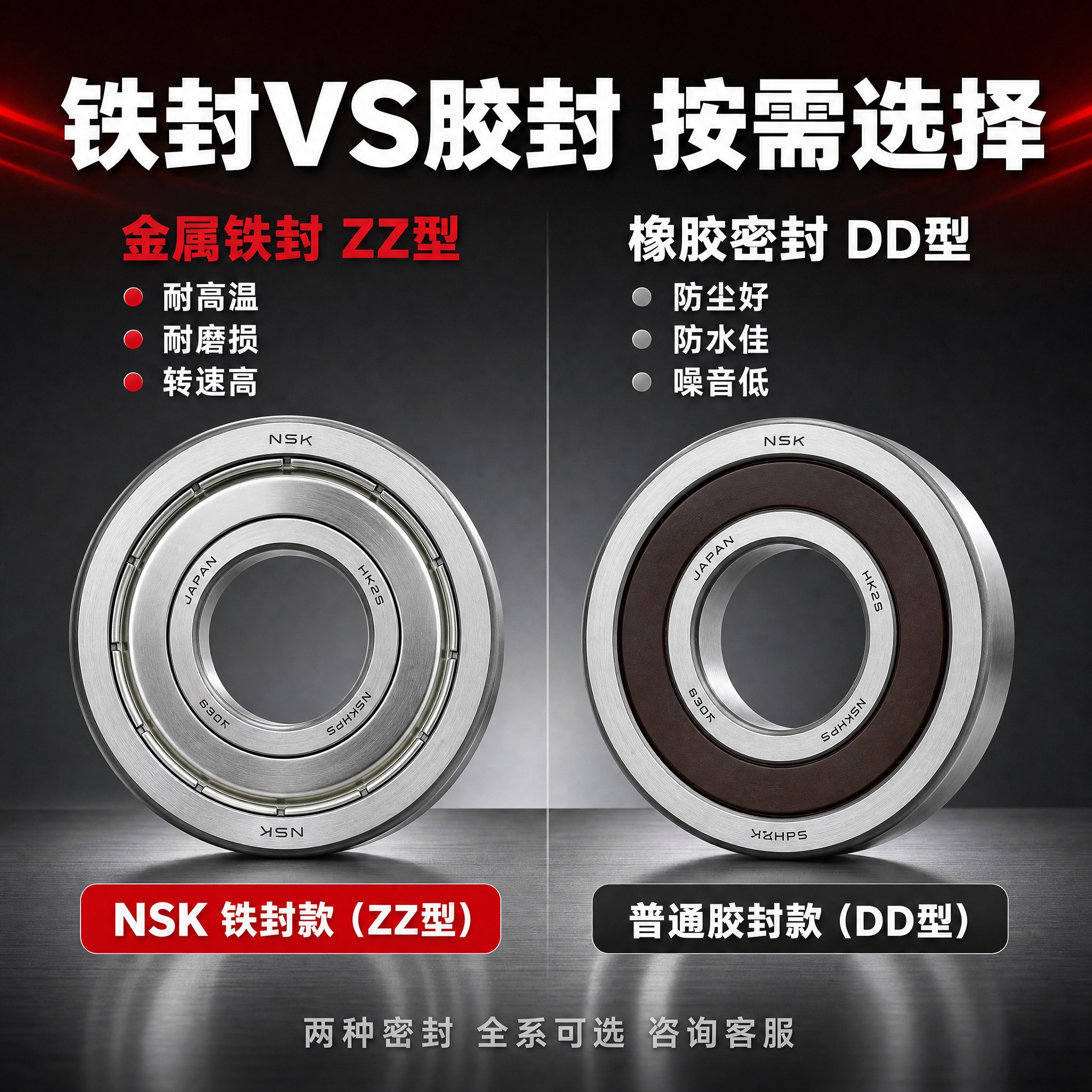 [主图-9] NSK日本进口深沟球轴承 铁封款对比优势图。 [… - 图片创意预览
