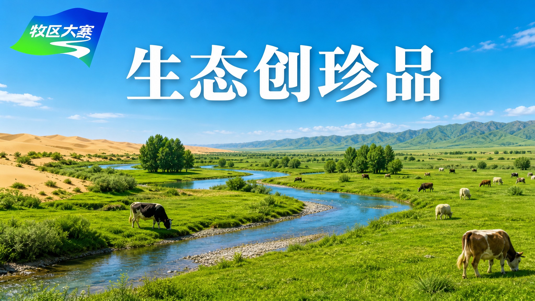 横版750px*400px小程序轮播图。画面展现乌审旗优质生态… - 图片创意预览