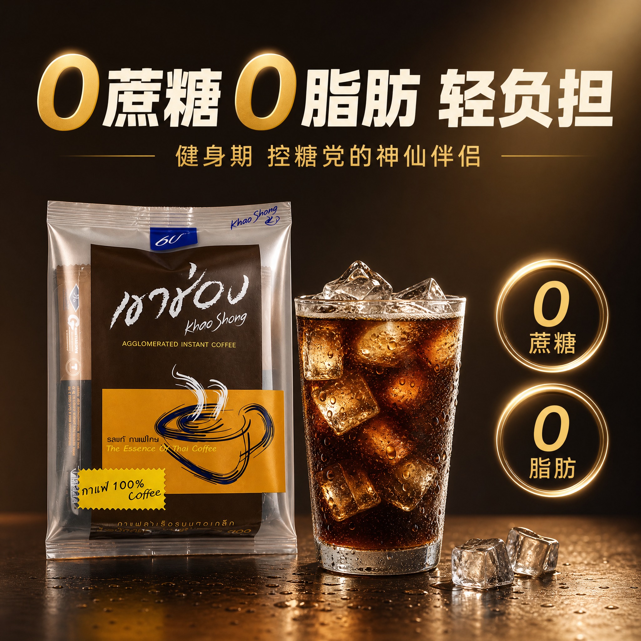 [主图-5] 泰国高崇黑咖啡 健康卖点 0蔗糖0脂肪。 [统一… - 图片创意预览
