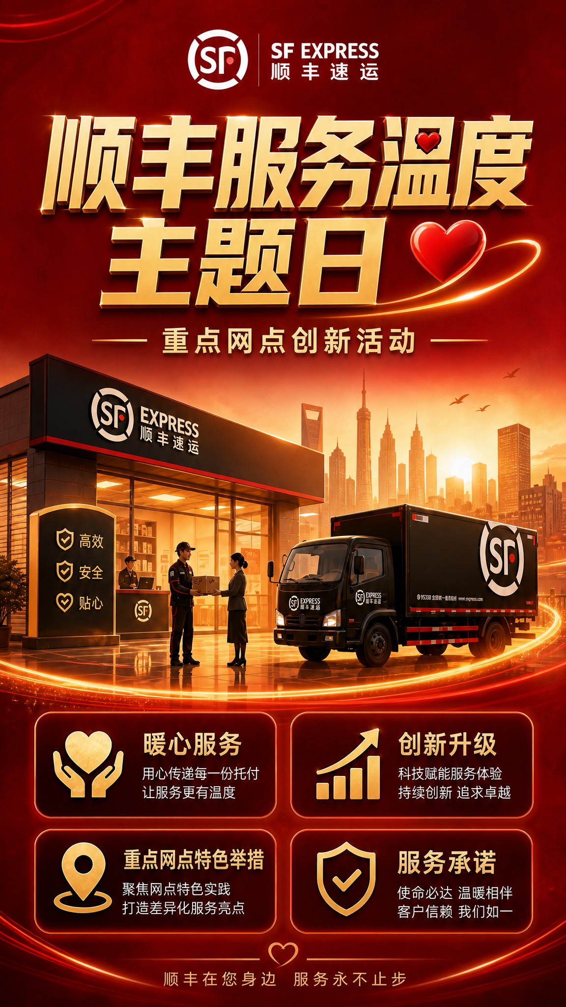 将海报改为竖版9:16比例，适配抖音发布。顶部保留顺丰SF E… - 图片创意预览