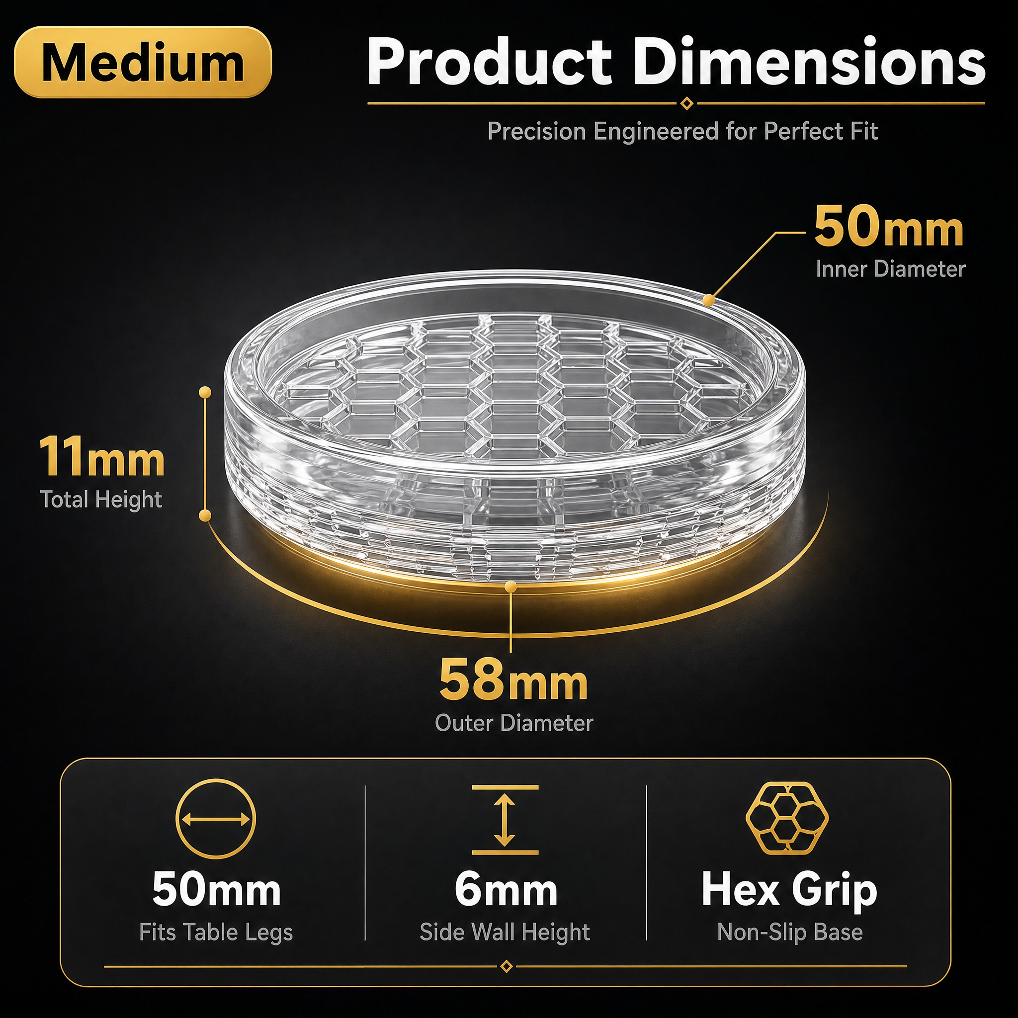 [Amazon尺寸图 黑金配色 Medium 50mm] Je… - 图片创意预览