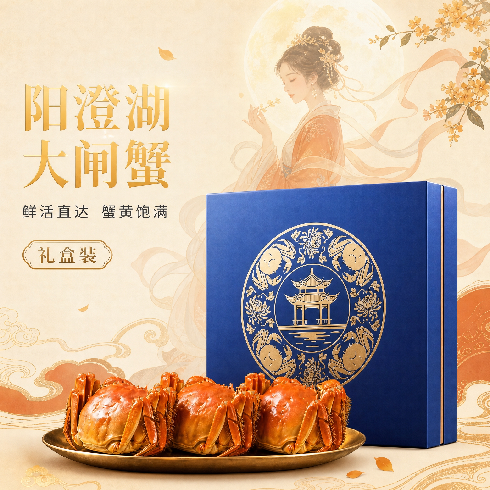 将当前图片翻新为明亮精致的中秋节主图。完整保留原商品、包装、品… - 图片创意预览