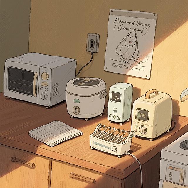 请生成一套9张朋友圈九宫格图文，讲述“家电退休与新生”的温暖故事。统一风格：日系手账温馨风，暖黄主色调，带轻微噪点和怀旧质感，每张有手写字体和简约插画元素。    左上角第一张。老旧窗式空调特写，表面有泛黄痕迹和些许灰尘，右下角手写体“2008-2024”，背景虚化的夏日窗外风景。整体怀旧滤镜，角落有褪色胶带装饰元素。配文：“第一个夏天，是你陪我度过”。   上方中间。双门旧冰箱开门视角，内部灯光昏黄，分层架上摆放牛奶、鸡蛋、剩菜（简约插画风格），门上贴有家庭合影（模糊处理）和儿童画磁贴。配文：“装下一日三餐，也装下家的温度”。   右上角。旧洗衣机侧面视角，有轻微水渍痕迹，透明窗内衣物模糊旋转，顶部有“累计1526次”手写标签。背景是阳台晾衣绳剪影。配文：“转了又转，洗去所有疲惫”。   左侧中间。旧油烟机+灶具组合，表面有油光质感，灶台上有炖锅简笔画，冒出热气粒子。暖黄灯光效果。配文：“吸走千百顿烟火气”。    正中央第五张。所有旧家电（空调、冰箱、洗衣机、烟灶）微缩简笔画围成半圆，集体“鞠躬”动态，中间艺术字“光荣退休仪式”。背景温馨光晕，飘散金色小星星。配文：“谢谢陪伴，好好休息”。右侧中间。干净纯白背景，中央苏宁易购蓝色LOGO，下方艺术字“年终焕新计划”，周围有细微光点浮动。简约现代设计感。配文：“欢迎来到新篇章”。左下角。新空调（壁挂式）+新冰箱（对开门）+新电视（超薄）三件套组合展示，银色金属质感，带科技感浅蓝光效。产品下方有小标签标注“静音”“保鲜”“4K”。配文：“新朋友，新体验”。下方中间。智能锁、微波炉、电饭锅、智能晾衣架四件小家电精致摆拍，45度俯视角，摆放在木质台面上，自然光影。配文：“智能生活，轻松上手”。右下角。橙色渐变背景，大字号“不限品牌·皆可换新”，下方小字“免费拆旧｜专业回收｜换新补贴”，底部是简约二维码框和“苏宁易购门店”字样。配文：“点击保存，扫码咨询”