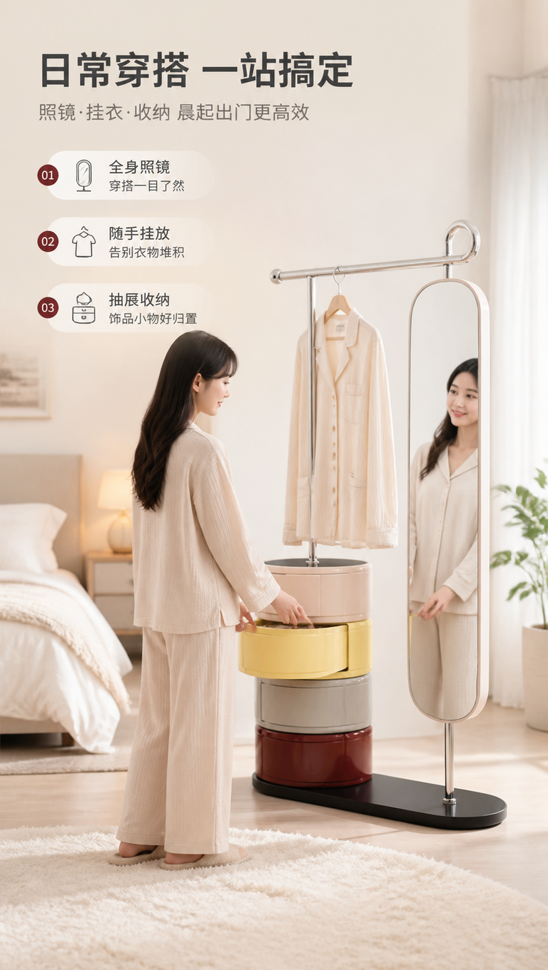 [商品] 使用【图1】DF-8807穿衣镜；保留所有结构、颜色… - 图片创意预览