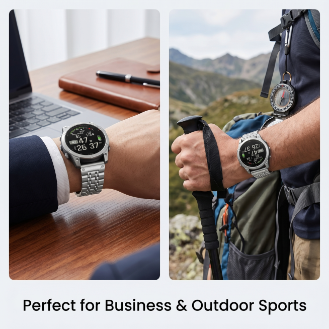 [Main Image 10] Multi-scene adaptation display for Garmin Quick Release Three-Bead Stainless Steel W预览效果