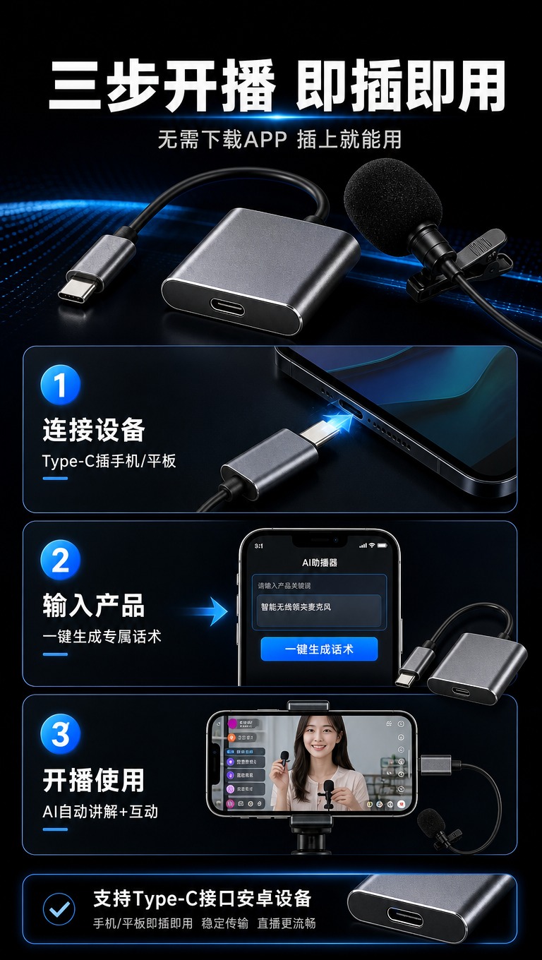 [商品] 使用【图1】星选AI助播器；保留金属银灰色主机、Ty… - 图片创意预览