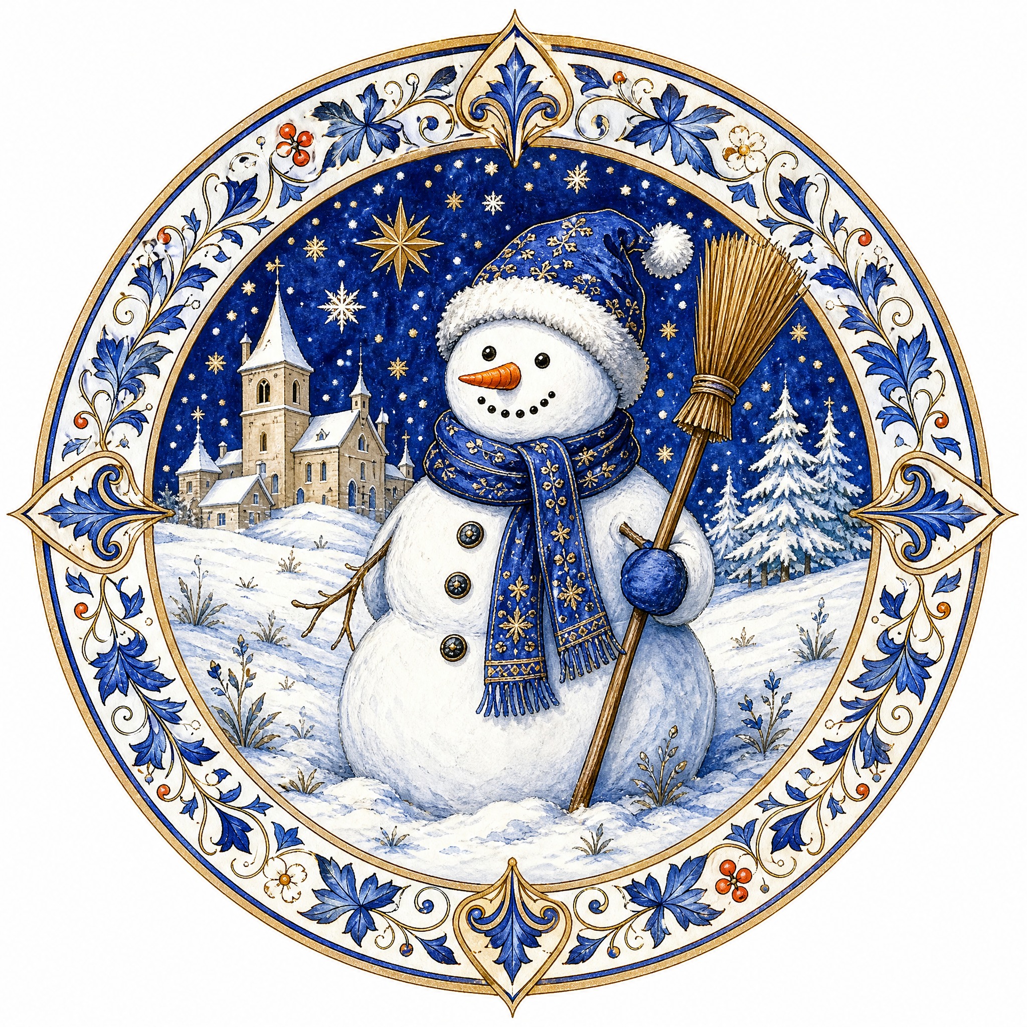 Christmas sticker, medieval ill… - 图片创意预览