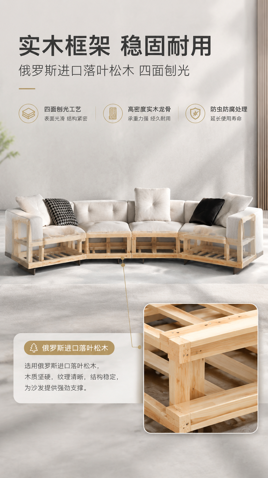 [商品] 使用【图1】迪兰弧形组合沙发；展示沙发底部框架结构示… - 图片创意预览