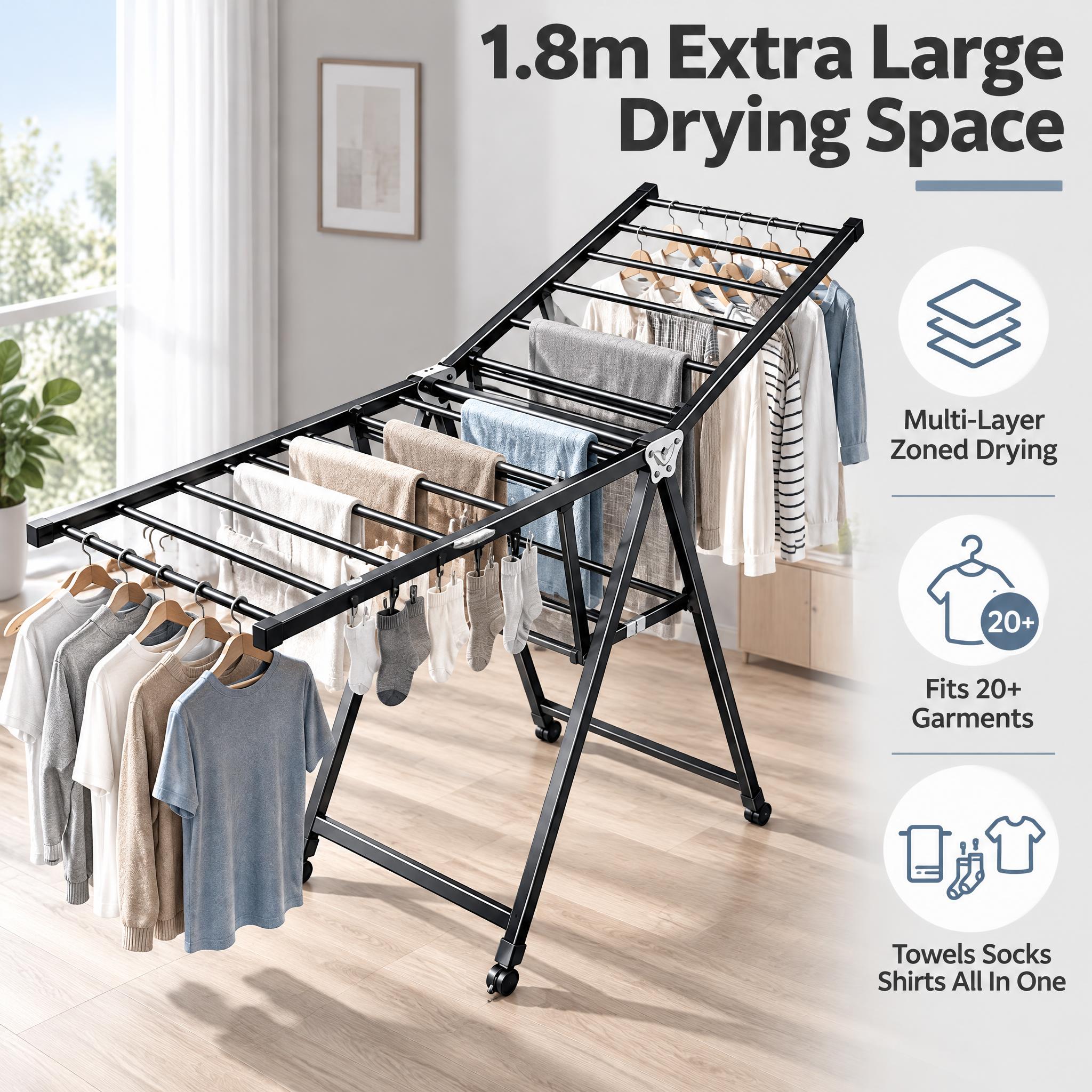 [主图-2] 1.8m Foldable Clothes Dr… - 图片创意预览