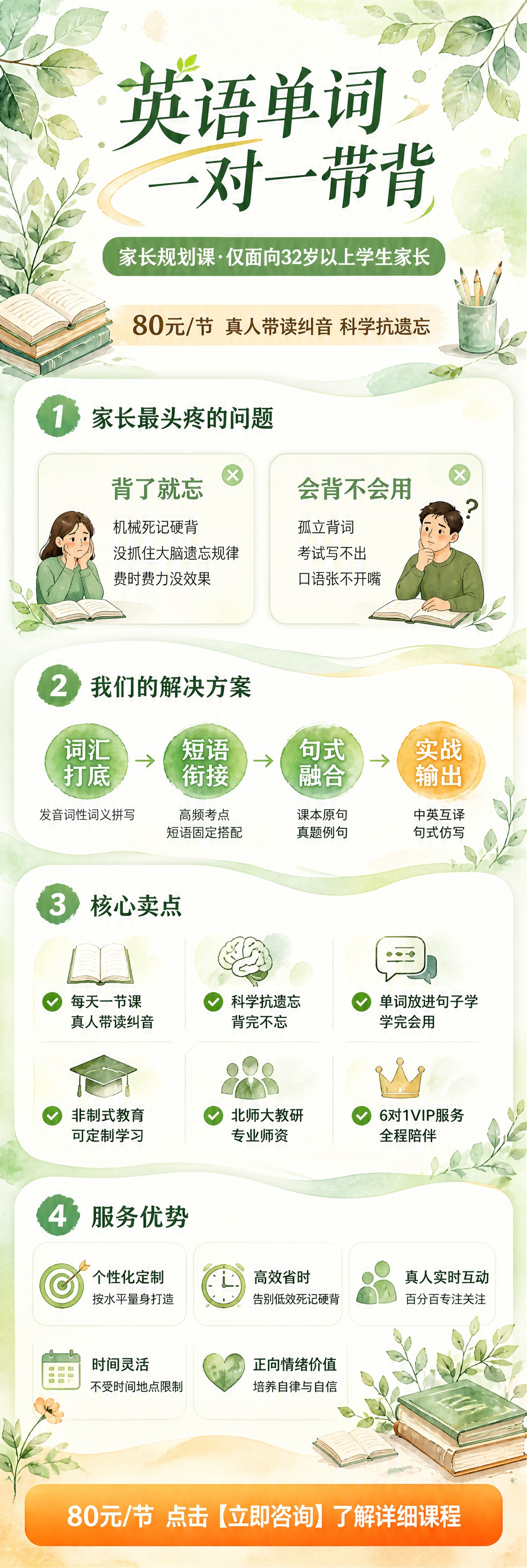 参考图版式骨架复刻，将原英语单词带背课程长图重新设计为更具艺术… - 图片创意预览